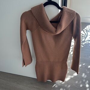 Cozy Brown Cowl Neck Sweater